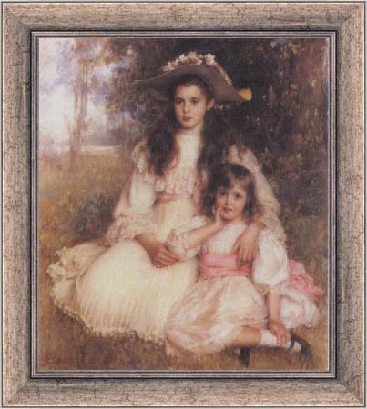 framed  Robert Morrison The Browning Children, Ta3071-1